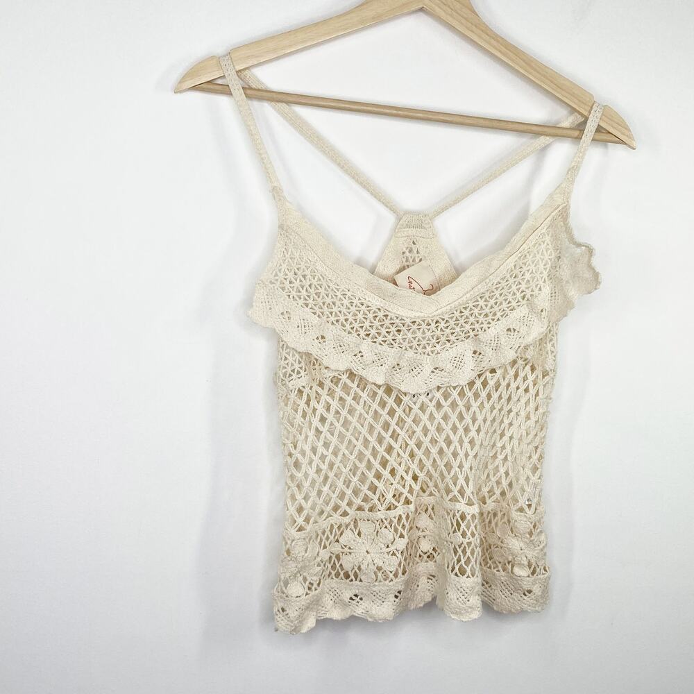 LF Native Rose Evie Cream Natural Woven Top Women's Size‎ Medium/Large M/L NWT